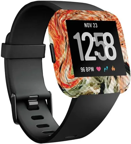 Vista 4 de MightySkins Piel de Fibra de Carbono para Fitbit Versa – Madera abstracta Protectora y duradera Acabado de fibra de carbono texturizada Fácil