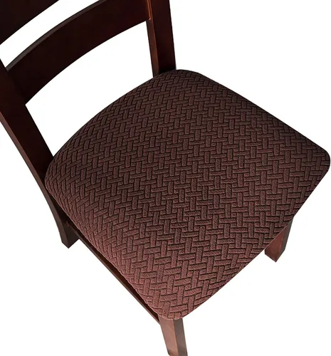 Vista 8 de Genina Fundas de Asiento para Silla de Comedor Fundas de Asiento Deslizables Fundas de Silla de Cocina (Beige, 2 Piezas)
