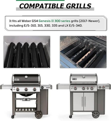 Vista 6 de 66032 66795 Barras aromatizantes de 17 pulgadas de repuesto para Weber GS4 Genesis II 300, E-310 E-315 E-335 E-330 S-335, piezas Genesis GS4 II LX