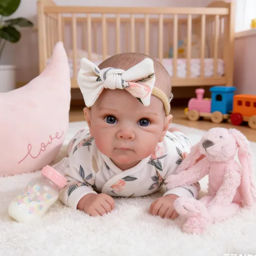 Vista 2 de Milidool Muñecas de bebé recién nacidas realistas de 20 pulgadas con cuerpo posable, muñecas de bebé de la vida real con accesorios para niñas