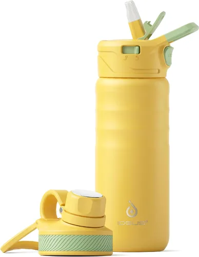 Vista 51 de IDEUS Botella de agua aislada de 12 onzas, botella de agua aislada de acero inoxidable para la escuela, botellas aisladas con pajitas a prueba