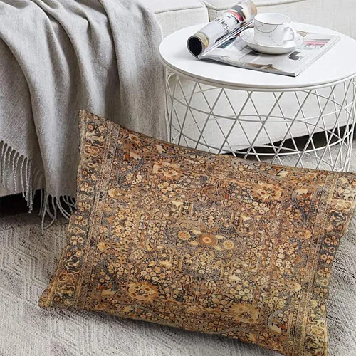 Vista 5 de Fundas de almohada persa Kirman con estampado antiguo, 8 fundas de almohada de 12 x 20 pulgadas, terciopelo suave, fundas de cojín decorativas