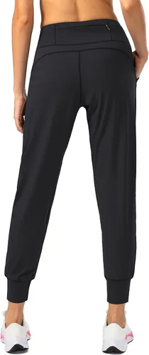 Vista 2 de Soothfeel - Pantalones deportivos de cintura alta para mujer, con bolsillos con cremallera, ideales para entrenamiento, yoga, deportes