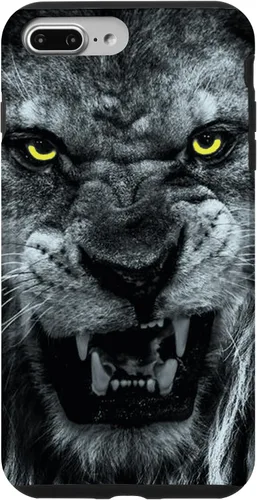 Vista 9 de iPhone 15 Angry Lion Face Graphic With Angry Yellow Eyes Case