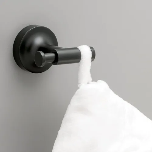 Vista 4 de Franklin Brass Voisin - Juego de 4 toalleros de baño negro mate de 24 pulgadas, soporte para papel higiénico, soporte para toallas de mano, gancho