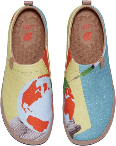 Vista 70 de UIN Mocasines casuales para mujer, de viaje, pintados, para caminar, ligeros, cómodos, de lona, tenis de moda