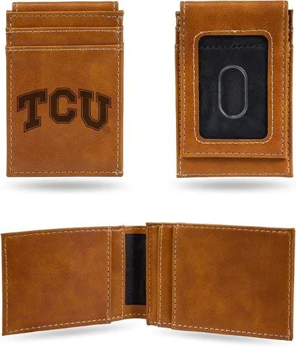Vista 146 de Cartera de bolsillo frontal grabada con láser NCAA - Compacta/Cómoda/Delgada
