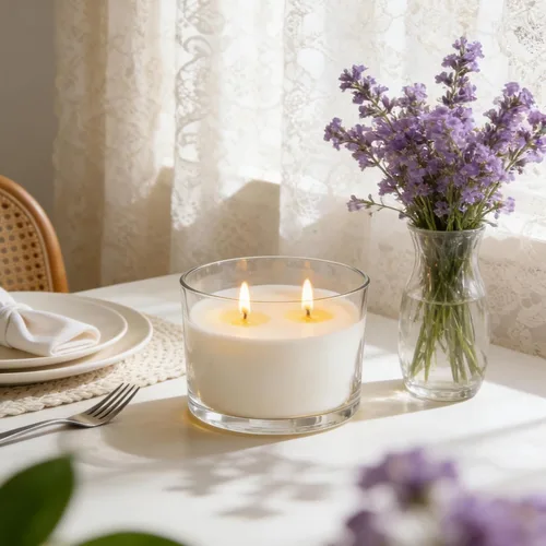 Vista 6 de SUPMIND Tarros de vela de 12 onzas para hacer velas, paquete de 8 tarros vacíos grandes de vidrio transparente con tapas de bambú, recipiente