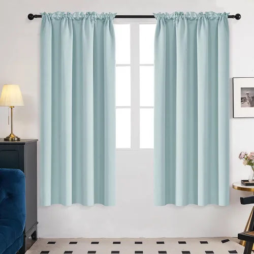 Vista 198 de Deconovo Cortinas opacas, aislamiento térmico, dobladillo para barra, reducción de ruido, certificado Oeko-TEX, cortinas de oscurecimiento