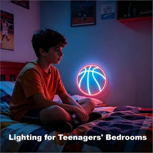 Vista 5 de Letrero de neón de baloncesto, luz LED de neón regulable de 12 pulgadas, alimentada por USB, decoración de pared de neón deportiva estética