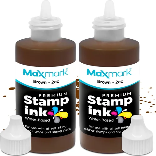 Vista 18 de MaxMark Premium - Tinta de recarga con punta de control en botella para sellos autoentintados, color negro - 1 onza