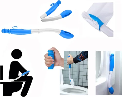 Vista 2 de Limpiaparabrisas plegable de largo alcance para papel higiénico, soporte de limpiaparabrisas a tope para discapacitados/cirugía bariátrica