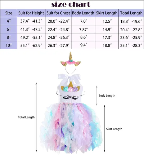 Vista 3 de Little Funny Unicorn Dress for Girls Sequin Unicorn Tutu Dress Rainbow Unicorn Costume for Christmas Birthday Party