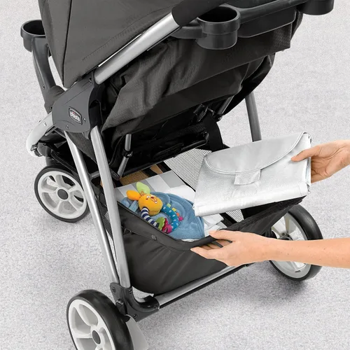 Vista 5 de Chicco Viaro Travel System, Viaro - Cochecito de plegado rápido con asiento y base KeyFit 30, Apex/negro