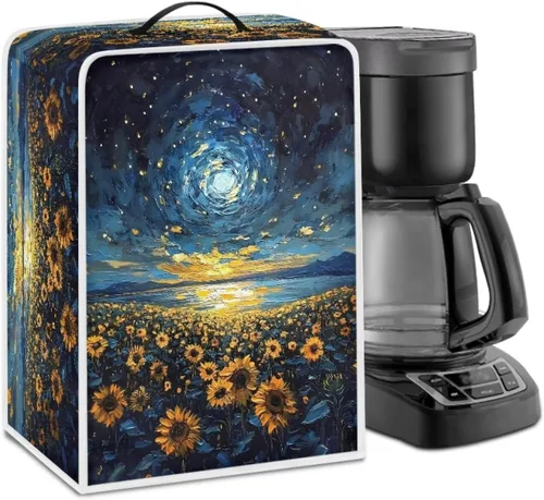 Vista 38 de Mumeson Funda para cafetera de girasol, extra grande, ligera, con asa, cubierta para máquina de café, tostadora, cubierta a prueba de polvo