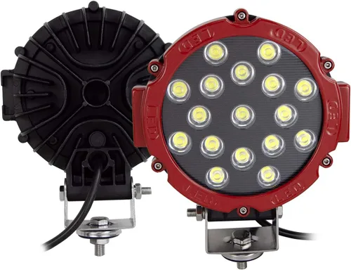Vista 17 de Willpower 2 piezas 7 pulgadas 51 W negro punto haz redondo LED trabajo barra de luz DC 9-30 V para camión coche ATV SUV 4X4 Jeep camión lámpara