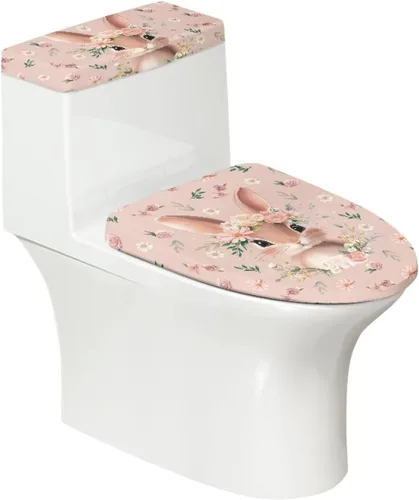 Vista 7 de Puprle - Funda para tapa de inodoro de mármol blanco, resistente a salpicaduras, con borde elástico, fundas suaves para inodoro de baño, se adapta a