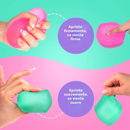 Vista 3 de Juguete Fidget Cubo Antiestrés Paquete de 3 - Cubo de 2.1" Relleno de Gel de Alta Densidad, Juguetes Fidget Blandos para Relajación, Juguetes