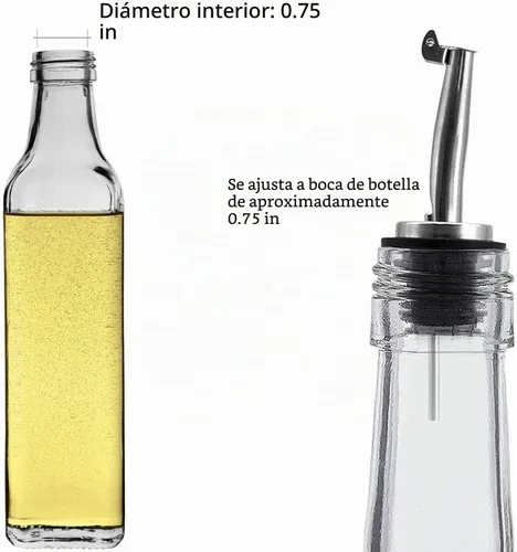Vista 3 de Axe Sickle 12 piezas de boquillas para botellas de licor con picos vertedores de acero inoxidable de aceite, picos de vertido rápido, pico
