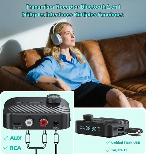 Vista 3 de Transmisor Bluetooth para TV a auriculares/altavoces