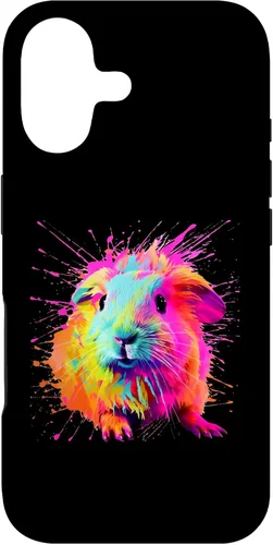 Vista 32 de Splash Paint Guinea Pig Furry Potato Lovers Case for iPhone 16