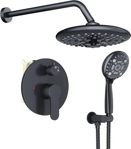 Vista 16 de SR SUN RISE Grifo de ducha – Sistema de cabezal de ducha multifuncional de alta presión de 10 pulgadas con accesorios de cabezal de ducha de mano