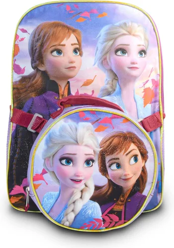 Vista 3 de Disney Frozen Mochila con lonchera - Paquete con mochila Frozen para niñas, bolsa de almuerzo, calcomanías, más Juego de mochila Disney