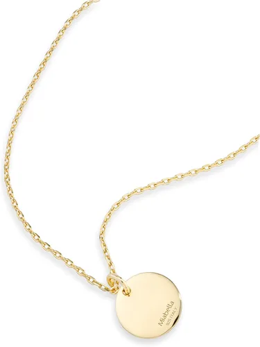 Vista 3 de Miabella 925 Sterling Silver or 18K Yellow Gold Over Silver Round Initial Pendant Necklace for Women 18 to 20 Inch Chain, Dainty Letter Necklace