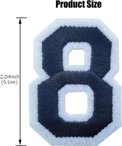 Vista 3 de Bfuee 30 parches de números para planchar, apliques de números bordados del 0 al 9, parches de números para ropa, vestido, sombrero, calcetines