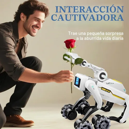 Vista 6 de Kit de perro robot 3 en 1 con ruedas, más de 30 acciones biónicas, voz y control remoto, movimientos programables, batería recargable, juguete