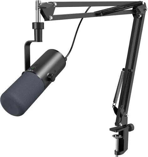 Vista 14 de TONOR Kit de micrófono dinámico para podcasts, interfaz de audio y micrófono XLR/USB para podcasting, grabación, micrófono de estudio cardioide XLR