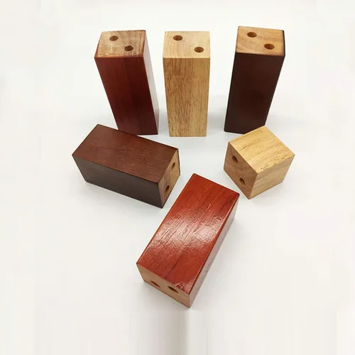 Vista 5 de Muebles de madera maciza de roble con patas elevadas, mesa de sofá y patas de silla, patas de gabinete, patas de bloque de madera, 3