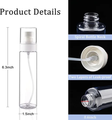 Vista 3 de Cosywell Botellas pulverizadoras de niebla fina aprobadas por la TSA de 3.4 onzas líquidas, paquete de 3 botellas a prueba de fugas, botellas
