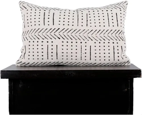 Vista 10 de Trade Star Mudcloth - Funda de cojín decorativa para lumbar, 100% algodón, color índigo, estilo granja, funda de almohada gruesa, estilo bohemio