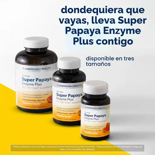 Vista 5 de American Health Super Papaya Enzyme Plus tabletas masticables 360