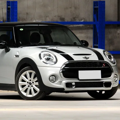 Vista 3 de Calcomanía de vinilo para capó de coche, diseño de rayas para Mini Cooper F55 2015 2016 f56 2014-2016 (negro brillante)