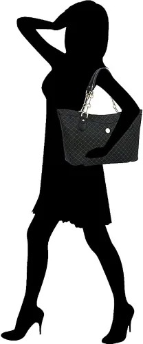 Vista 2 de Rioni Bolso de lona con asa de cadena con estampado exclusivo, Marrón
