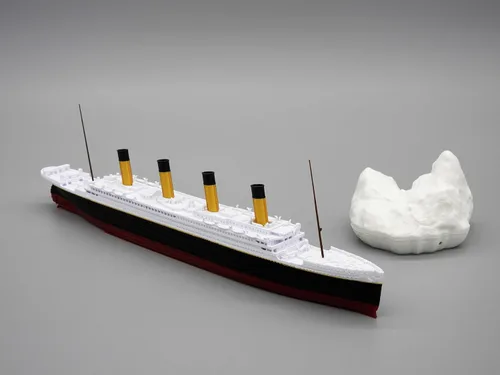 Vista 4 de TheRoller3d RMS Titanic Model Ship con iceberg, 1 pie de largo montado, históricamente preciso, réplicas Titanic