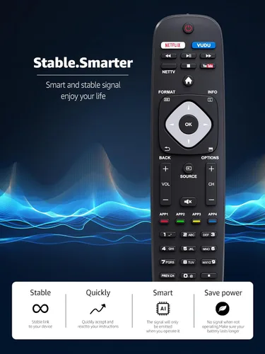 Vista 3 de PZL Nuevo reemplazo universal NH500UP para control remoto Philips TV, para Philips Smart TV 43PFL4902/F7 40PFL4901/F7 50PFL5602/F7 43PFL5602/F7