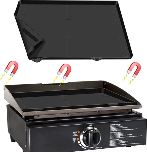 Vista 8 de Alfombrilla de silicona para parrilla de 17 pulgadas para Blackstone, cubierta protectora magnética, cubierta superior de parrilla Blackstone