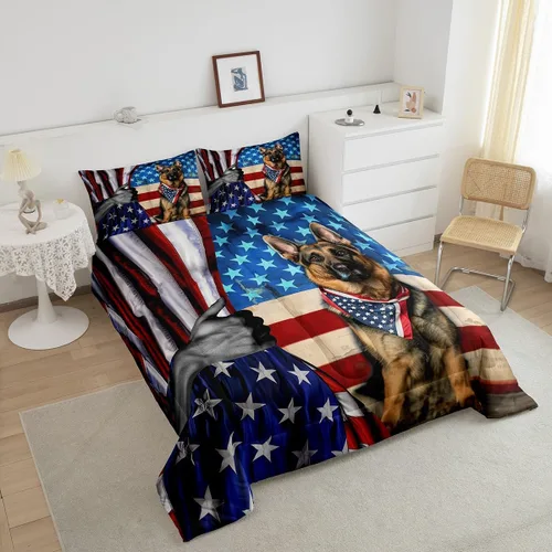 Vista 5 de Castle Fairy - Juego de funda de edredón con bandera estadounidense tamaño King, ropa de cama para niñas y adolescentes, funda de edredón con Multi