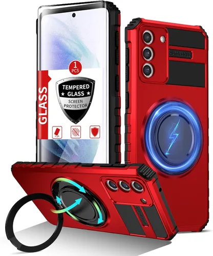 Vista 45 de Funda magnética para Samsung Galaxy Note 20 Ultra compatible con carga inalámbrica MagSafe, con 1 protector de pantalla, anillo de soporte integrado