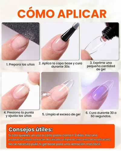 Vista 8 de Makartt Pegamento en gel sólido para uñas: pegamento para uñas súper fuerte para uñas postizas y acrílicas, diseño de arte en uñas de gel 3D