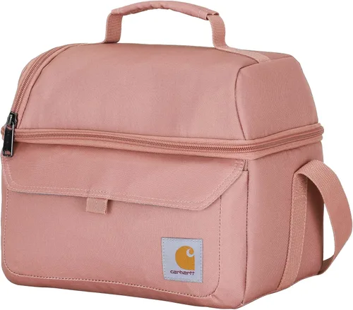 Vista 4 de Carhartt Lonchera con dos compartimentos para 12 latas, duradera, totalmente aislada, para mujeres y hombres, lonchera grande (negro)