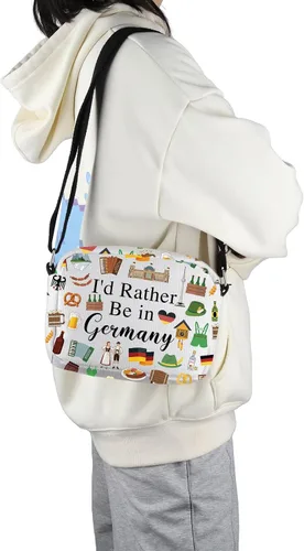 Vista 6 de PWHAOO Bolsa de maquillaje de viaje de Alemania, preferiría estar en Alemania, bolsa de cosméticos para vacaciones - Regalo de recuerdo, Más bien