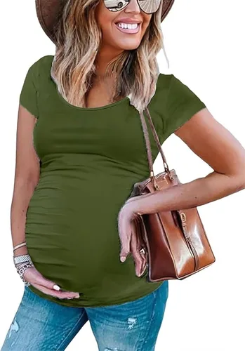 Vista 9 de Peauty Women's Maternity Side Ruched Shirts