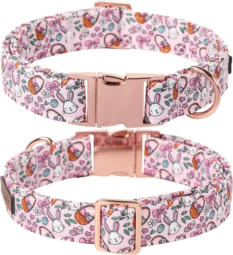 Vista 151 de Lionet Paws Collar de perro de Halloween con corbatín, bonito collar de algodón ajustable con hebilla de metal para perros pequeños, medianos y A