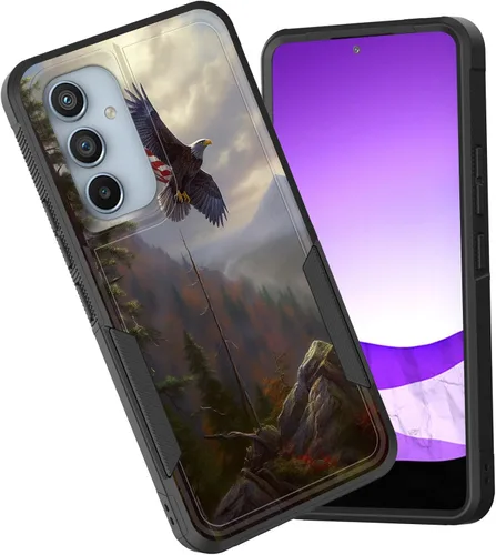 Vista 73 de Funda protectora para Galaxy A13 5G, doble capa híbrida resistente a prueba de golpes, policarbonato duro, silicona suave, TPU, funda protectora