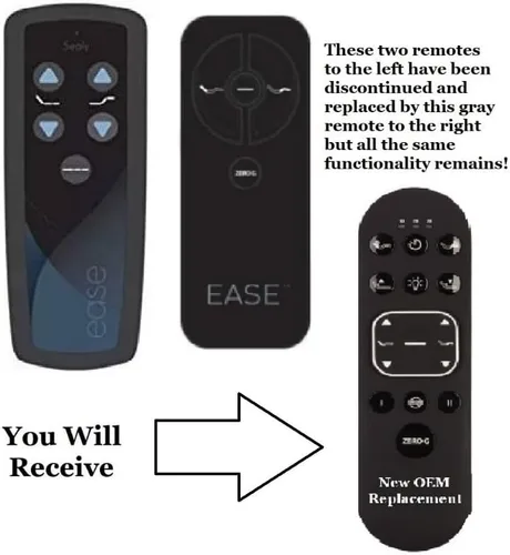 Vista 2 de New Ease 2.0 o 3.0 Sealy (versión negra mejorada) control remoto de repuesto para camas ajustables