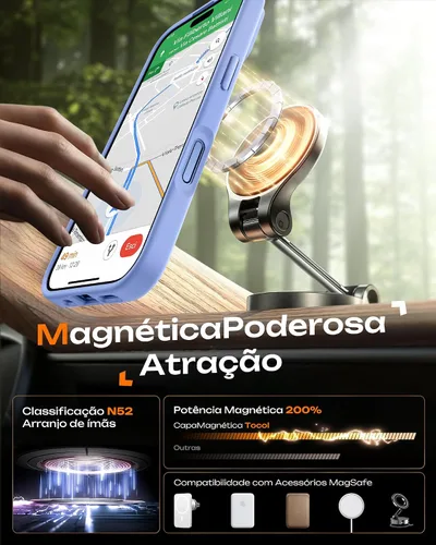 Vista 938 de TOCOL Funda para iPhone 11, compatible con Magsafe, protección completa de cámara, imanes integrados, protección contra caídas, funda translúcida